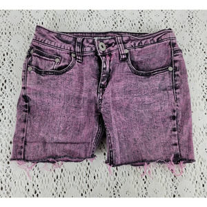 Pink Vanilla Punk Rock Gothic Stretch Denim Cut Off Juniors Size 1 Skinny